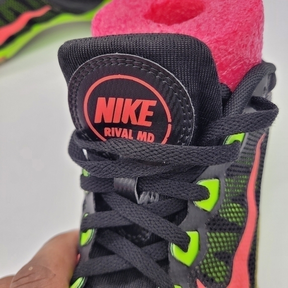Nike Shoes Men 9.5 ZOOM Rival 7 MD Neon Green & Pink Track Cleats - Picture 6 of 13